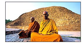 Monks Meditate  in Kushinagar